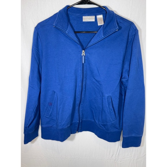 Drapers & Damons Petites Jackets & Blazers - Drapers & Damons Petite‎ Zip Up Jacket Womens Collared Blue Button Pocket P/M